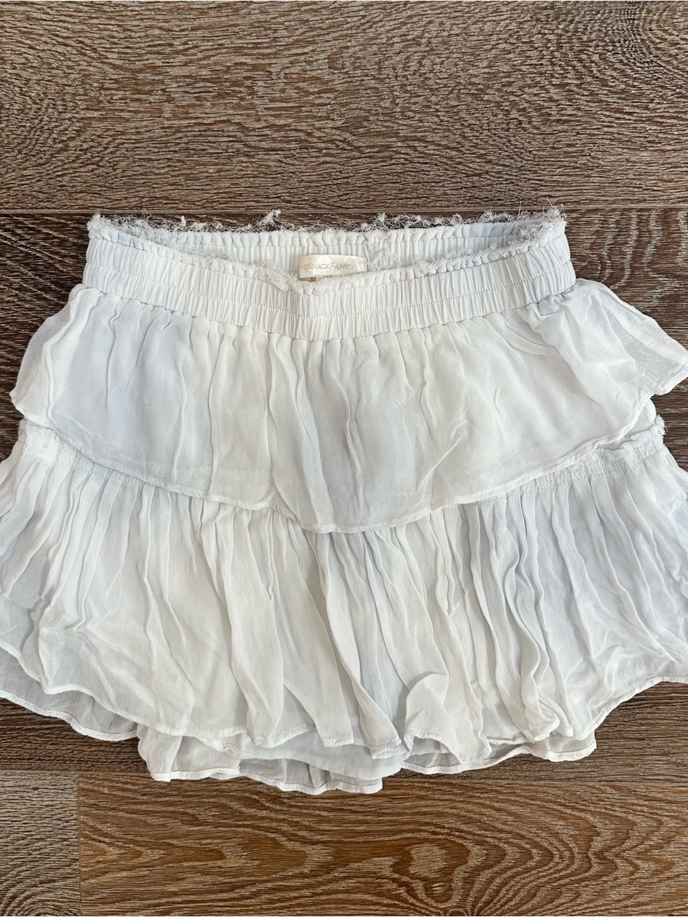 LoveShackFancy Light Blue Tiered Chiffon Skirt